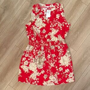 Socialite Floral Dress in Red and Cream